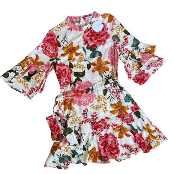 Petal & Pup New Dress Size Medium Peta Floral Print Tiered w/ Tie Rayon NWT - Picture 7 of 16